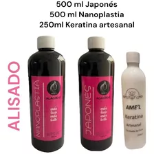 Alisado Japonés Y Nanoplastia 500 Ml C/u +keratina Artesanal