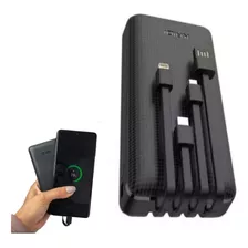 Power Bank Kaidi 955 Carregador 20000 Mah Portatil Cor Preto Carregamento Rápido Multiplas Saídas 1 Usb 1 Usb Type C 1 Micro Usb 1 Lightning iPhone