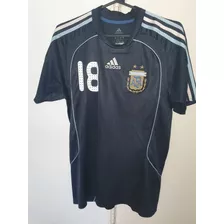 Camiseta Seleccion Argentina 2008 Azul #18 Messi Talle S