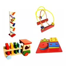 Kit De 4 Brinquedos Coordenação Motora Primeira Infância 