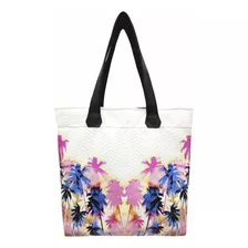 Bolsa Feminina Tropical Impermeável Coqueiros Coloridos Magicc Bolsas 094