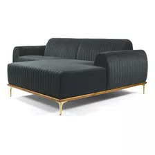 Sofá 350cm 6 Lugares Com Chaise Direito Pés Gold Molino B-31