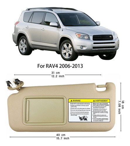 Parasol Beige Izquierdo Y Derecho Para Toyota Rav4 2006-2013 Foto 2