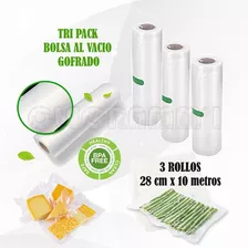 Tripack 3 Rollos 28 X 10 Mts Bolsa Al Vacío Gofrado 