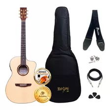 Kit Violão Elétrico Rozini Maciço Premium Rx620 Completo