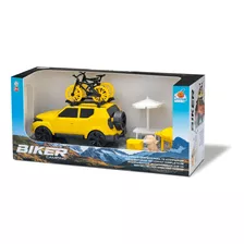 Brinquedo Carro Jeep Com Bicicleta E Kit Camping Orange Toys
