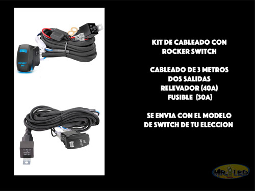 Kit Rocker Switch Con Arnes Para Faros Y Barras Led Boton Foto 2