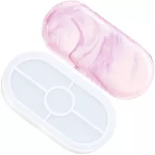 Molde Silicona Para Bandeja Portavaso Ovalada Resina, Yeso