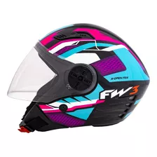 Capacete Moto Aberto X Open Up Fox Fw3 Oculos Escuro Interno