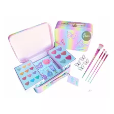 Maquillaje Infantil Maleta Niñas Butterfly + Set De Brochas