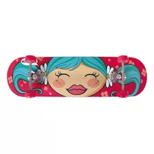 Kit Skate Infantil Menina Capacete Cotoveleira Joelheira Mor Rodas Rosa