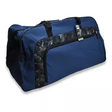 Bolso De Viaje Lona Azul Bolsillos - Mundo Trabajo