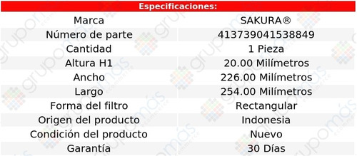 Filtro De Cabina Sakura Optima L4 2.0l Para Kia 11/15 Foto 2