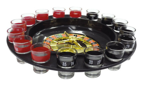 Jogo De Roleta Drink Shot 16 Copos Cassino Roulett