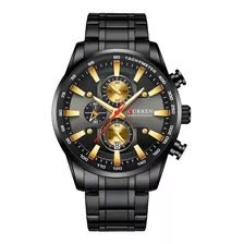 Reloj curren lujo Hombre Cronógrafo Fechador Plateado Azul