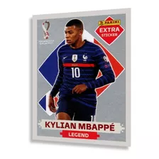 Copa 2022 Figurinha Lendaria Extra Sticker Panini Prata Rara Kylian Mbappé Personagem Figurinha Extra Legend Sticker Prata