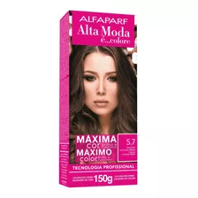 Kit Tintura Alfaparf Alta Moda É Colore Pigmentos Micronizados Concentrados Tono 5.7 Castaño Luminoso Medio