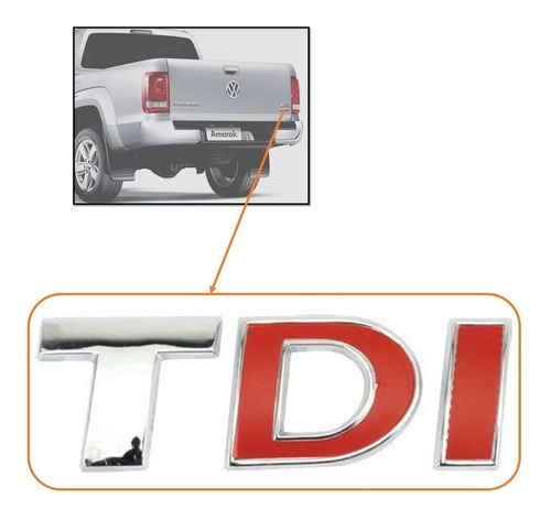 Emblema Cromado Tapa Compuerta Sigla Tdi Amarok  Foto 3