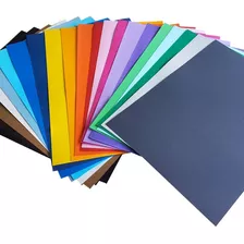 Kit 100 Folhas Color Plus 180g A4 Papel Cartão Colorido 