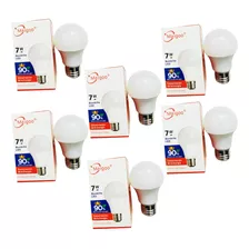 Kit 6 Piezas Foco Led Para Casa 7w Ahorrador Bombilla E27 /e