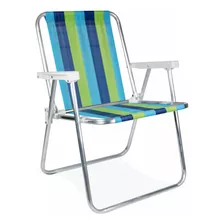 Silla Playa Mor Alta Aluminio Plegable Rayas 2101