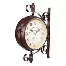 Reloj De Pared De Metal De Doble Cara