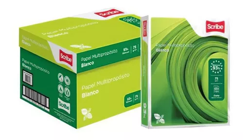 Papel Blanco Carta Scribe Verde - 1 Paquete Con 500 Hojas Color Blanco