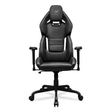 Silla Gamer Cougar Hotrod Black Ergonomica Color Negro Material Del Tapizado Cuero Sintético