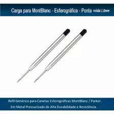 2 Refil P Caneta Mont Blanc Parke Carga Preta M 9.9cm