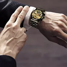 Reloj Automático No Mecánico Para Hombre Skeleton Watch Quar