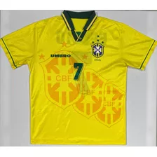 Camisa Seleção Brasileira Brasil 1994 Bebeto 7 Amarela Umbro