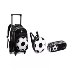 Kit Escolar Infantil Meninos Com Rodinhas Futebol 2023