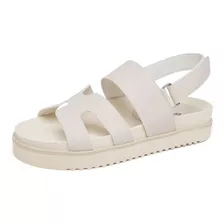 Sandália Feminina Fivela Prata Papete Off White Dubuy