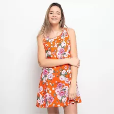 Vestido Sybilla Estampado Floreado Naranja Talle M Nuevo!