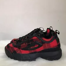 Tenis Fila Disruptor Ii Sneakers Plaid Comodos Elegante Rojo