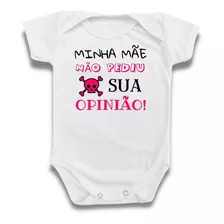 Body Roupa De Bebê Frases Não Pediu Sua Opinião Menina Rosa