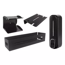 Kit Para Baño X4 Piezas De Acero Inoxidable Negro Premium