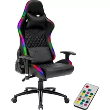 Silla Gamer Rgb Luz Led Ergonomica Reclinable Streaming