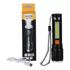 Linterna Fa-bx-p12 Rechargeable Zoom Flashlight With Cob+p50 Color De La Luz Blanco