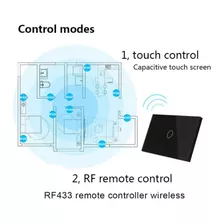 Interruptor Control Remoto Rf433 De Pared 1 Botón
