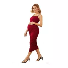 Maternidad Vestido Slip Fruncido