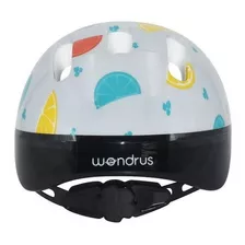 Casco De Bicicleta Wondrus Niño Celeste Skate Patín Scooter Color Celeste Con Diseño Talla Talla Única