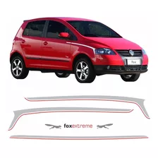 Kit Adesivo Volkswagen Fox Extreme 2008 Prata/vermelho