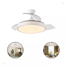 Ventilador Pás Retrátil Air Basic Led Controle Remoto Branco Cor Das Pás Transparente Diâmetro 48 Cm Material Das Pás Acrílico Quantidade De Pás 4