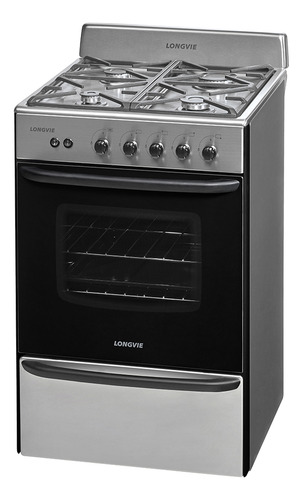 Cocina A Gas Longvie 13331xf 56cm Inox Cajón Parrilla Color Acero Inoxidable Tipo De Conexión Multigas