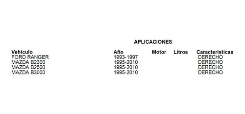 Espejo Lateral Derecho Mazda B3000 1999 2000 2001 2002 2003 Foto 6