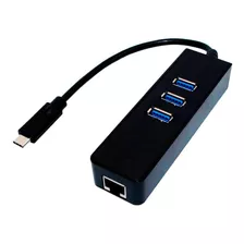 Adaptador Usb 3.0 Hub Tipo C Rj45 Ethernet 3 Portas Usb