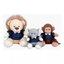 Trio Safari Selva Bebe Menino P/nichos E Decoração Azul 3pc