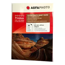 Papel Fotografico Glossy 210 Grs A4 20 Hojas. Agfa