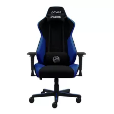 Cadeira De Escritório Pcyes Mad Racer V8 Turbo Gamer Ergonômica Preto E Azul Com Estofado De Poliéster